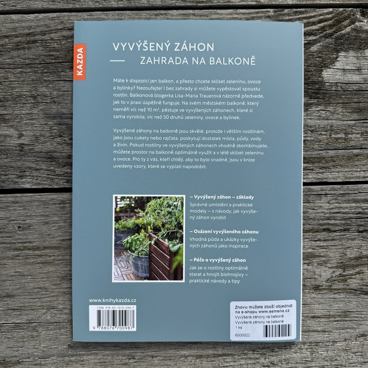Vyvýšené záhony na balkóne - Kazda - predaj kníh - 1 ks