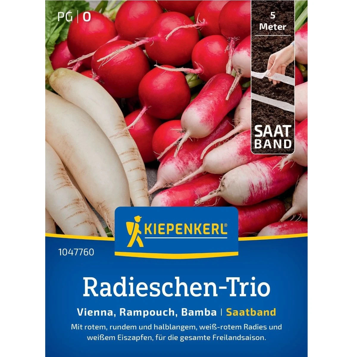 Semená reďkovky Vienna, Rampouch, Bamba - predaj výsevných pásikov - 5 m