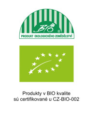 Produkty v bio kvalite sú certifikované u CZ-BIO-002.