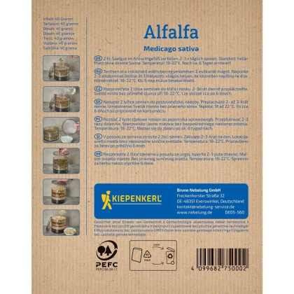 Bio Alfalfa - Lucerna - Kiepenkerl - Medicago sativa - predaj bio semien - 40 g