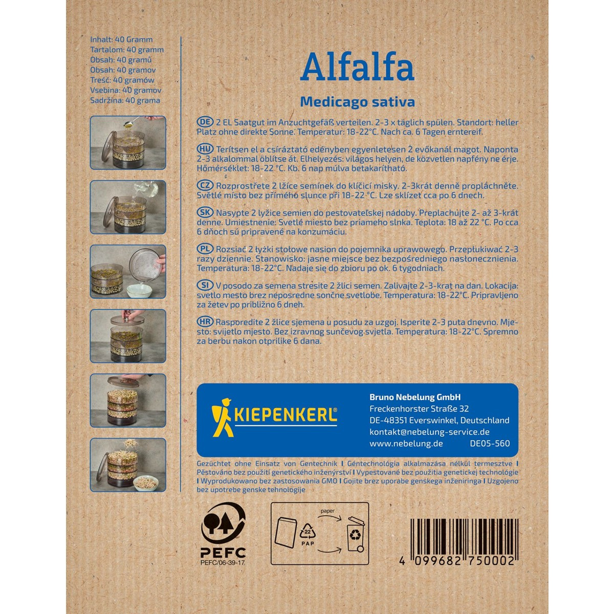 Bio Alfalfa - Lucerna - Kiepenkerl - Medicago sativa - predaj bio semien - 40 g