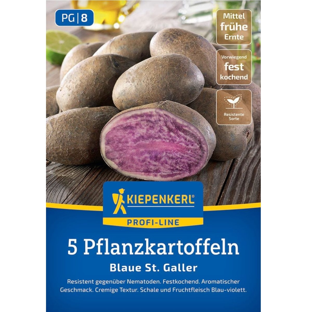 Sadbové zemiaky Blaue St. Galler - Solanum tuberosum - Kiepenkerl - 5 ks