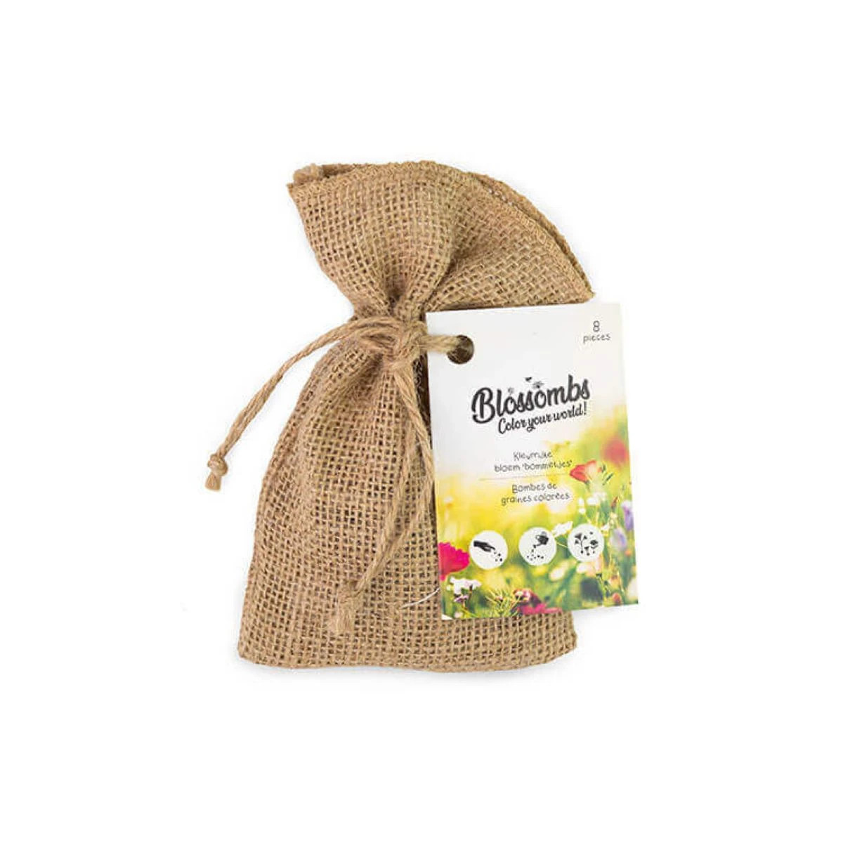 Jutové vrecko s kvetinovými bombami - Blossombs - 8 guličiek - 1 balenie