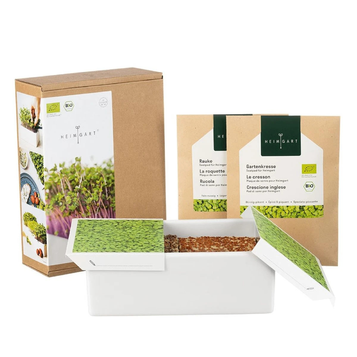 Štartovacia súprava BIO microgreen - Heimgart - súprava vrátane 2 plátov - 1 ks