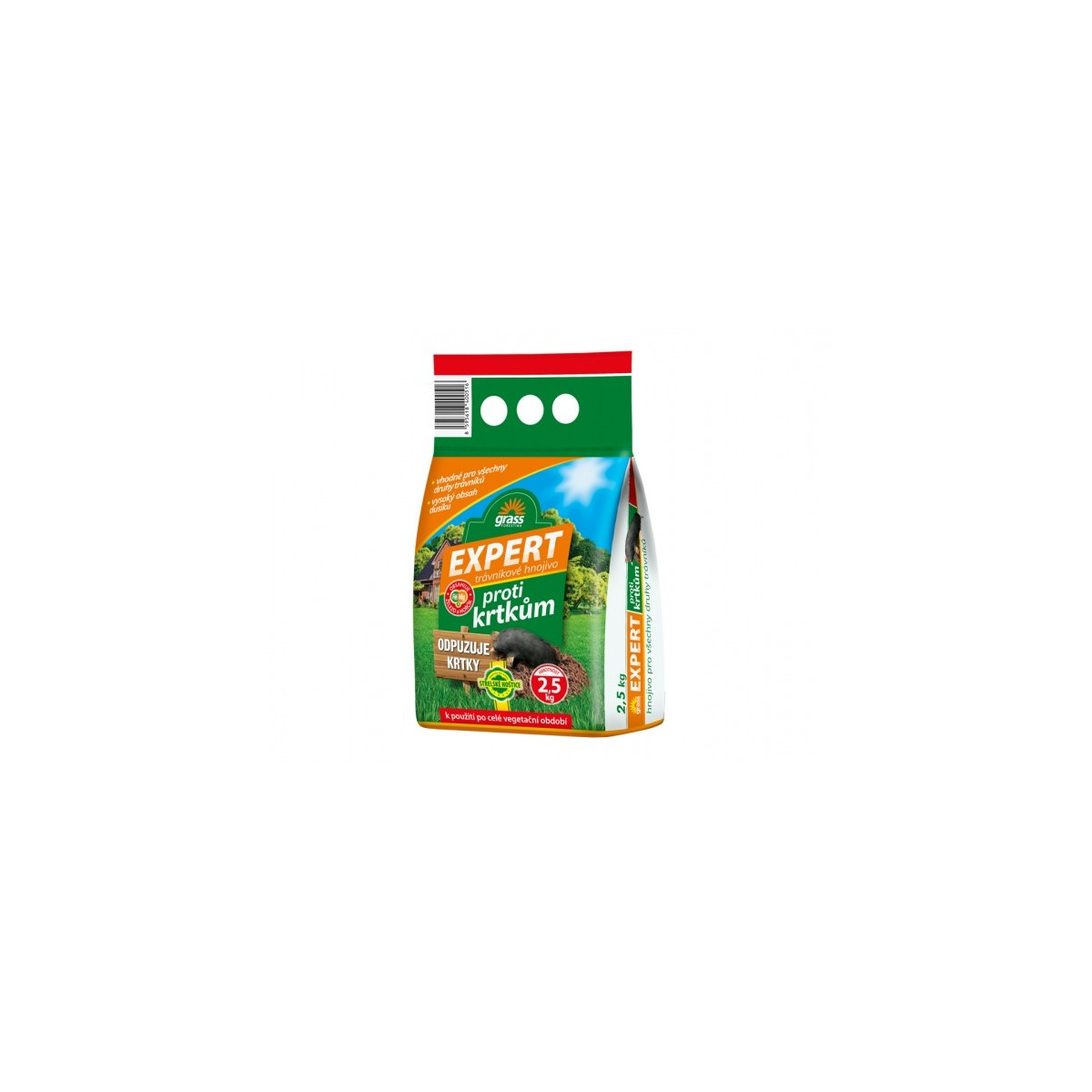 Trávnikové hnojivo proti krtkom - Expert - hnojivo na trávniky - 2,5 kg