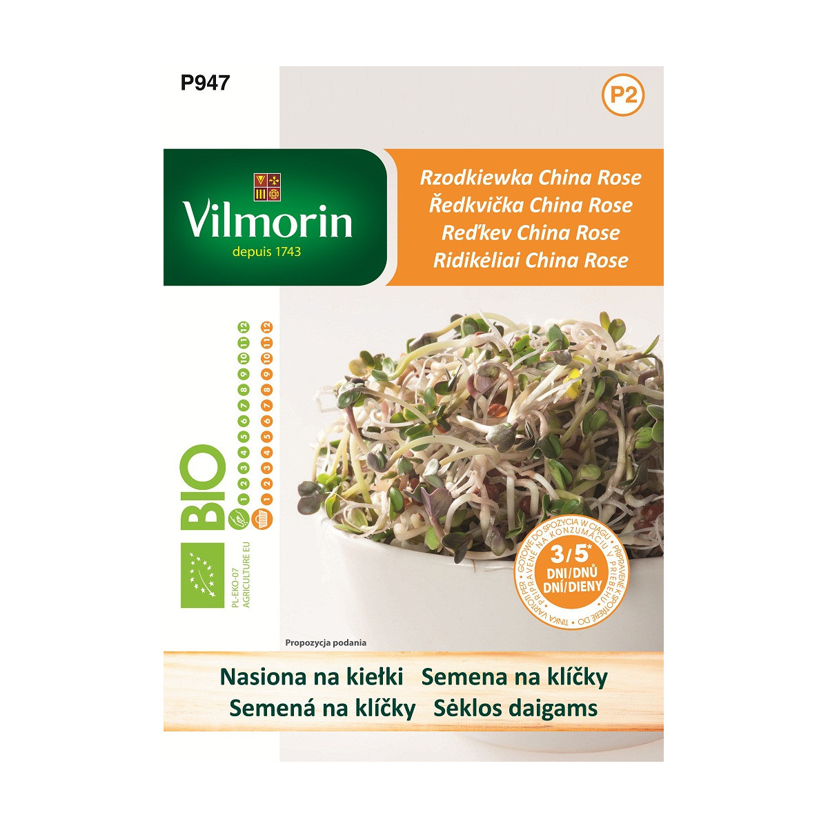 Bio semená na klíčky - Reďkovka China Rose - semená - 10 g