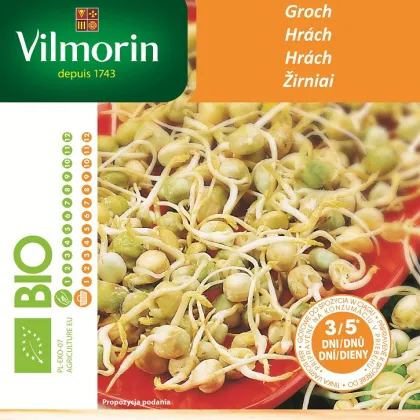 Bio semená na klíčky - Bio hrach - semená - 40 g