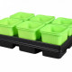 Kvetináč sadbový GREEN s miskou - 8 x 8 x 8 cm - 2 x 6 ks