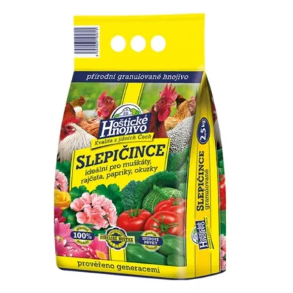 Hoštické slepačince - granulované hnojivo - hnojivá - 2,5 kg