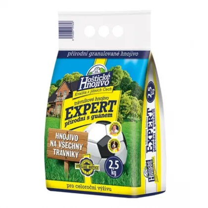 Hoštické trávnikové hnojivo - EXPERT s guánom - predaj hnojiva - 2,5 kg
