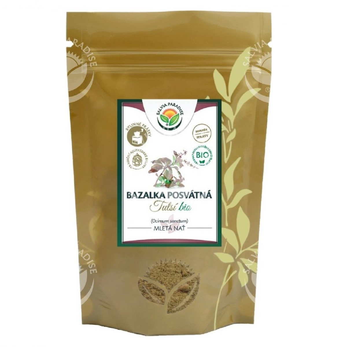 Bazalka posvätná Tulsi - Ocimum sanctum -  Bio mletá vňať - 100 g