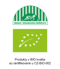 Produkty v bio kvalite sú certifikované u CZ-BIO 002.